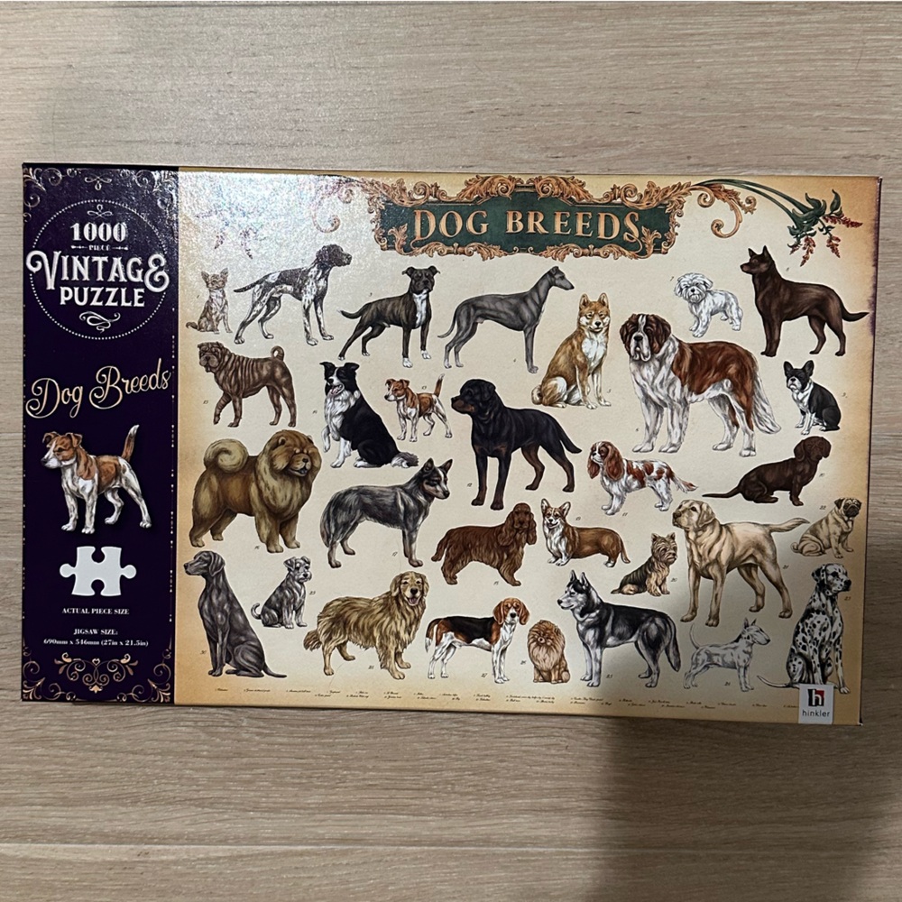 Dog Breeds 1000pc Vintage Style Puzzle